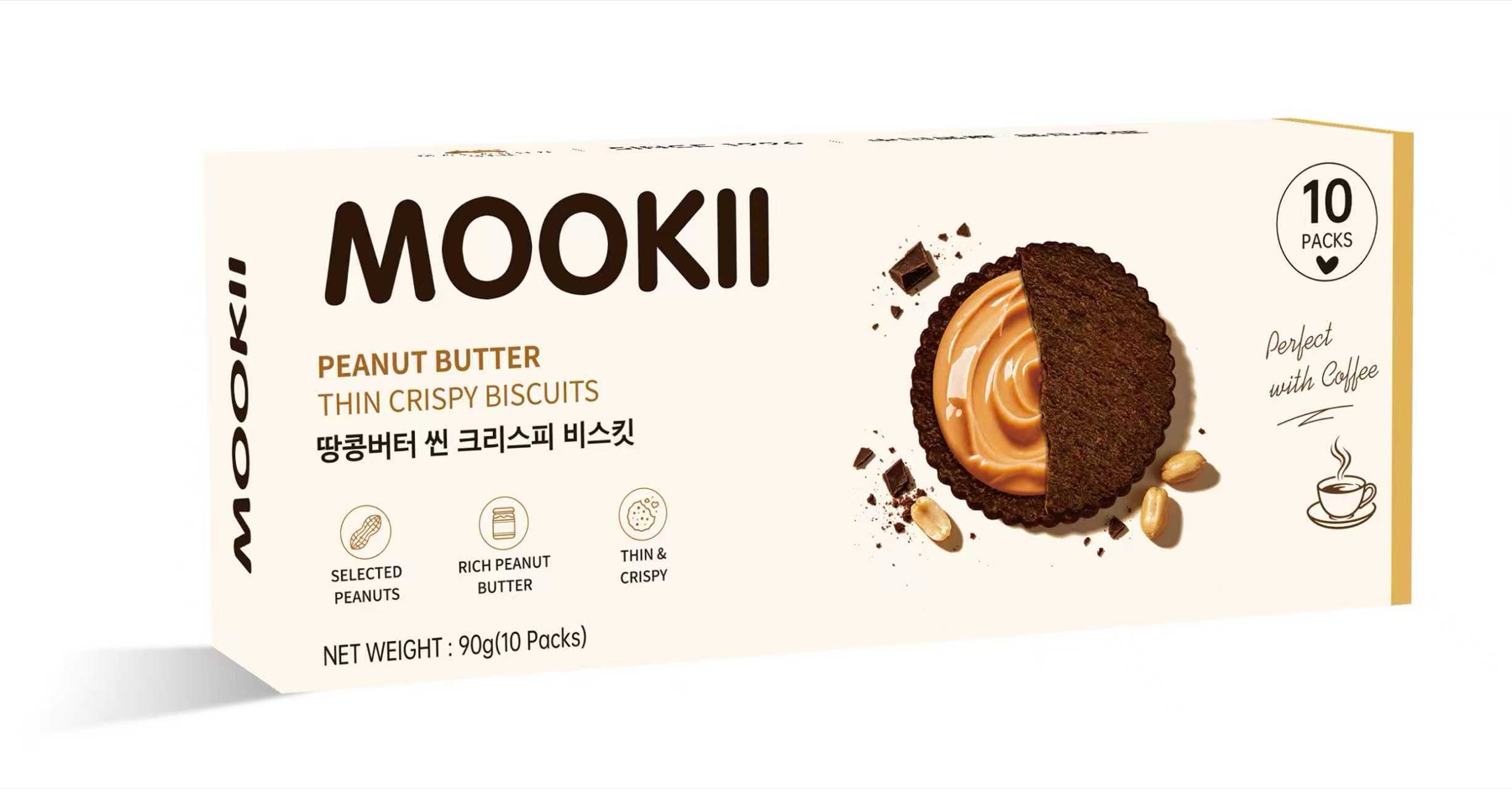 MOOKII peanut butter thin crispy biscuits box