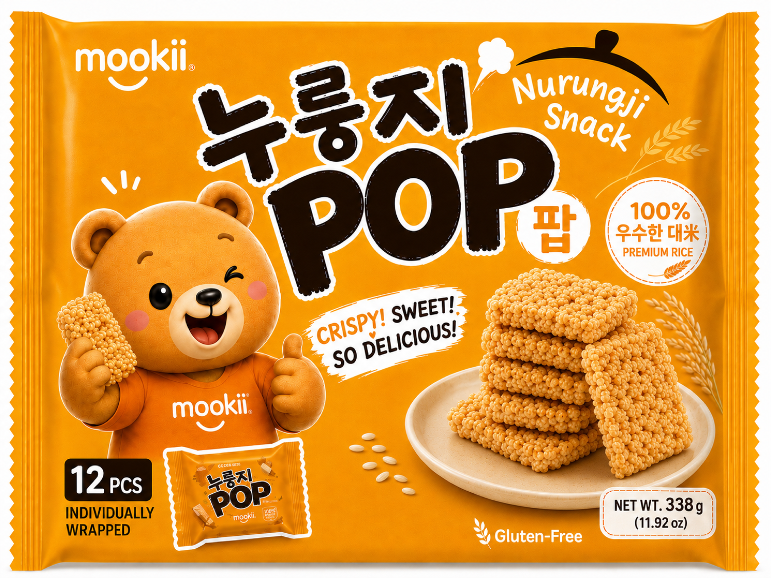 MOOKII Nurungji Pop rice snack pack